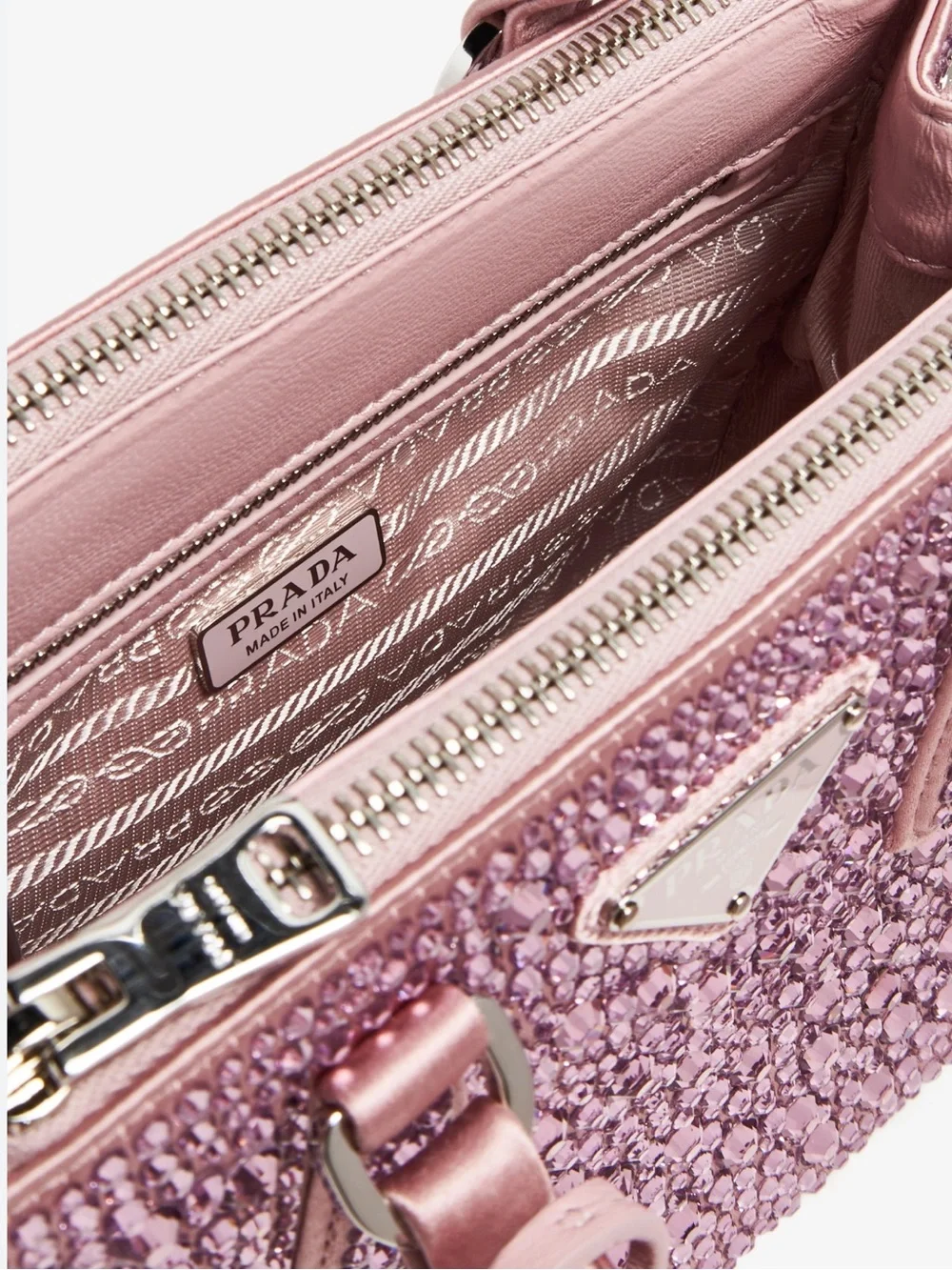 Prada Pink Crystal-Studded Satchel